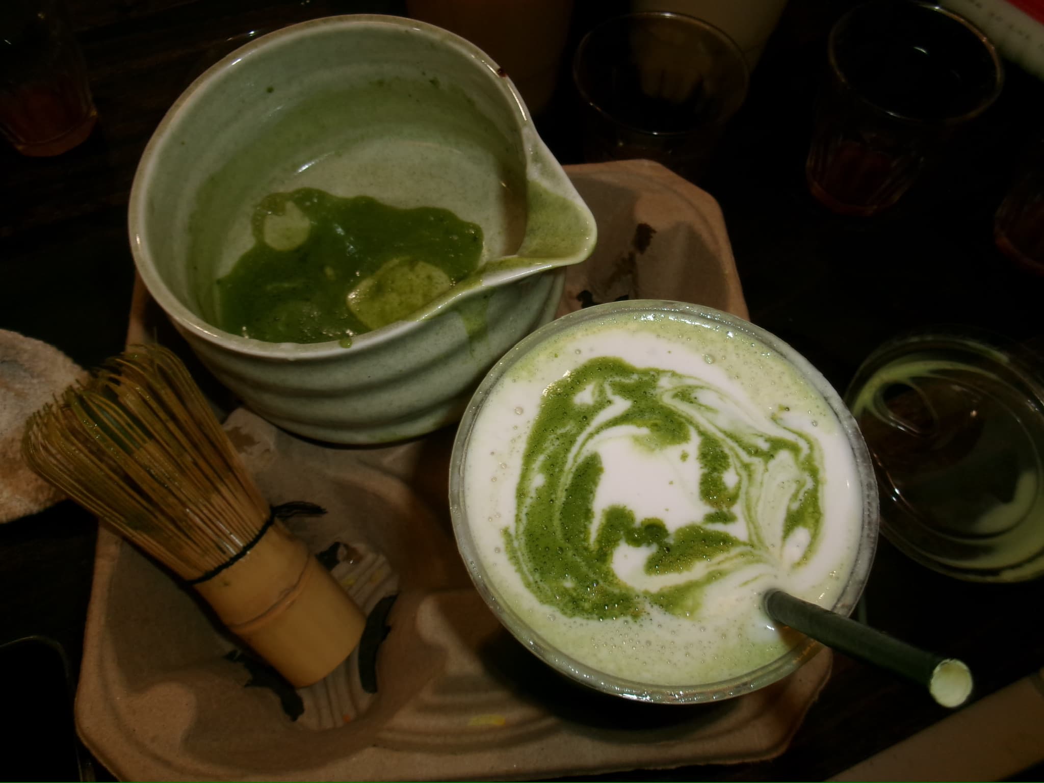 The Honeysuckle: honey matcha with pear cold foam