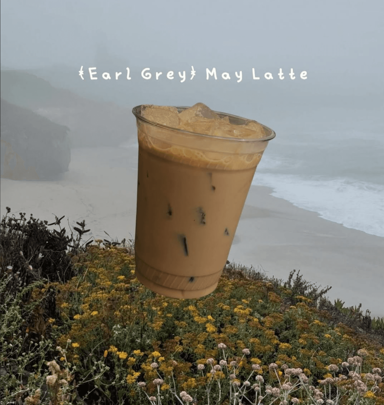 The Earl Gray May Latte with lavender and bergamot blooms